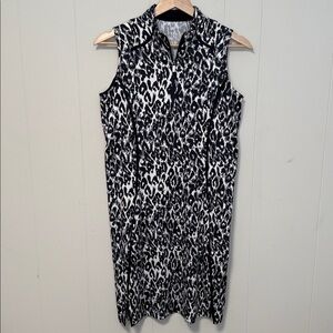 TAIL Sleeveless Navy and White Leopard Print Dress Size XS WITH UNDER SHORTS